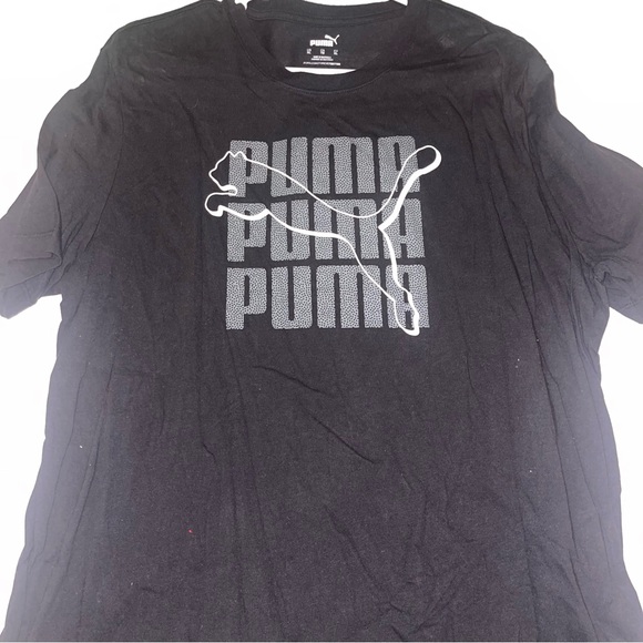 Puma Black Tee with White Logo - Picture 1 of 1
